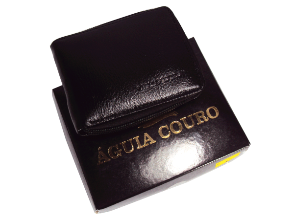 Carteira de Couro Legítimo Pequena Águia Couro + Brinde Surpresa - 47